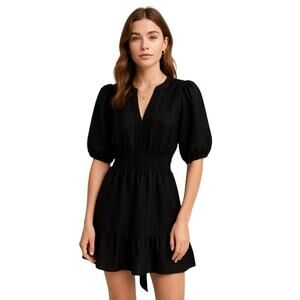 Melissa Nepton Black Linen Mini Dress NWT | Lined | Size Small Petite